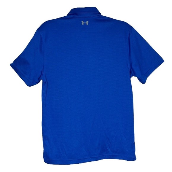 Under Armour Tech Polo Blue‎ Loose Fit Heatgear Golf Polo Shirt Mens Size Medium - Picture 2 of 6